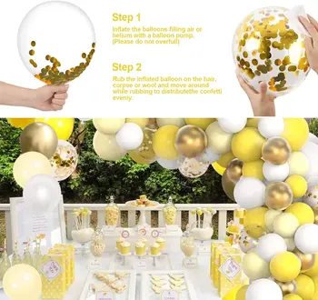 Комплект арок из воздушных шаров для украшения вечеринки Baby Shower Принадлежности для вечеринки по случаю дня рождения Свадьба и юбилей, желтое и белое золото, 102шт 5
